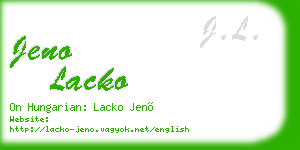 jeno lacko business card